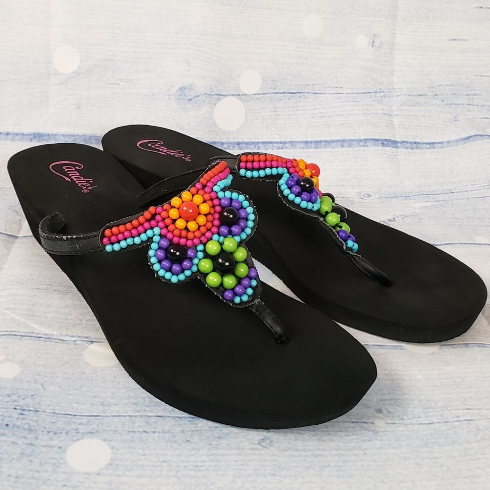 Candies Wedge Flip Flops Sz. 9